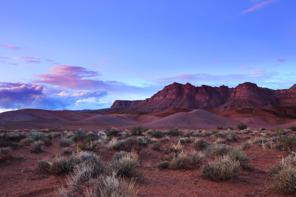 Desert sunset in Warner Valley, nearby St George, Utah