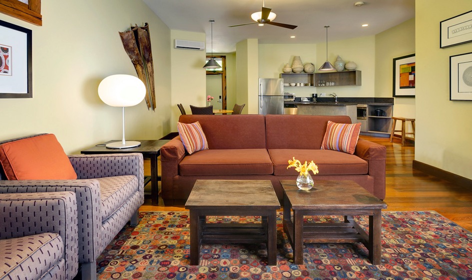 Seating area in hotel suite
