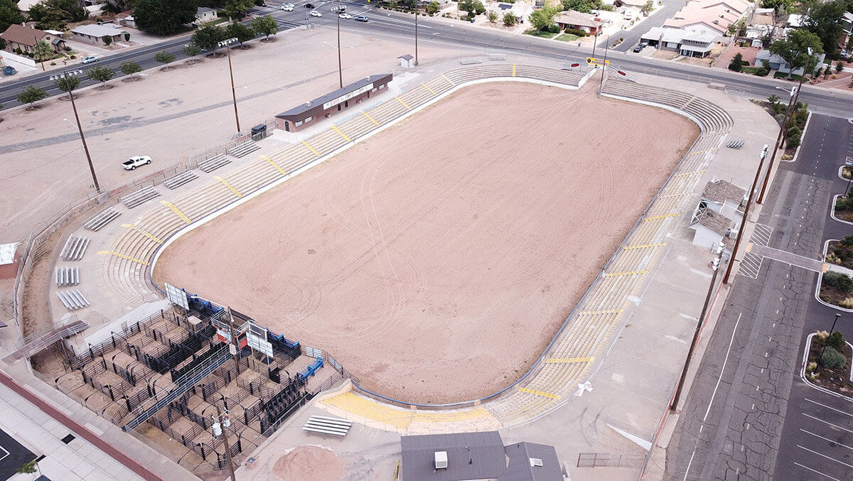 Aerial view of rodeo arena