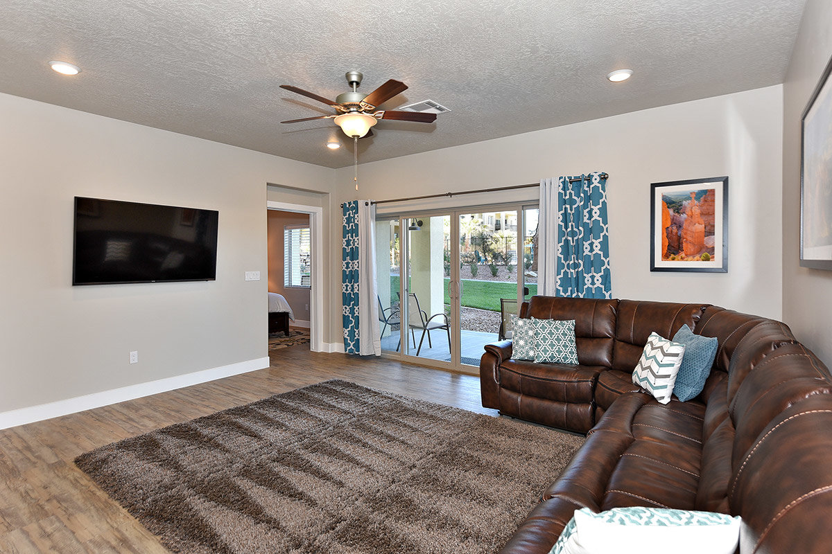 Living room in vacation rental suite