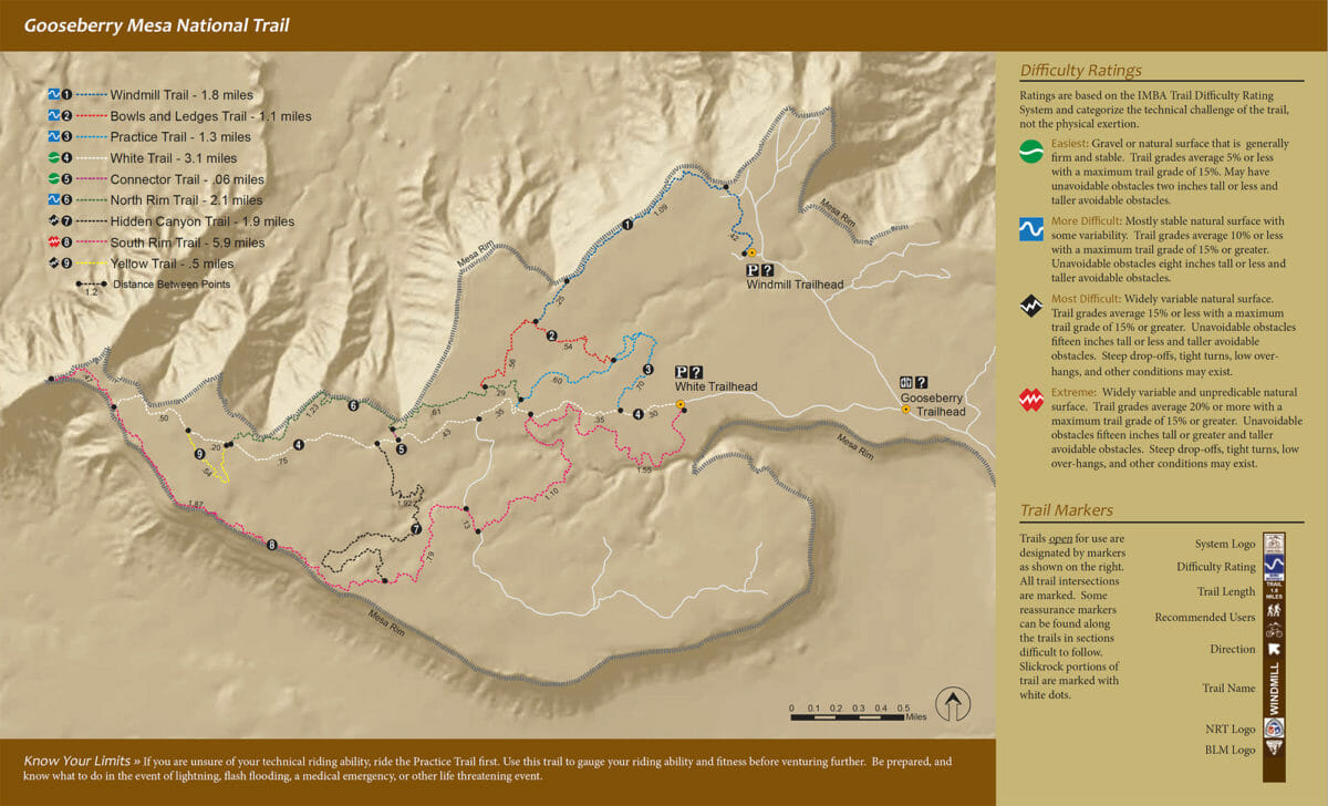 Map of Gooseberry Mesa