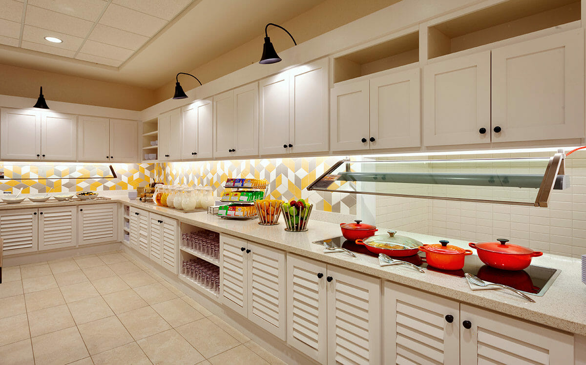 Breakfast bar in hotel