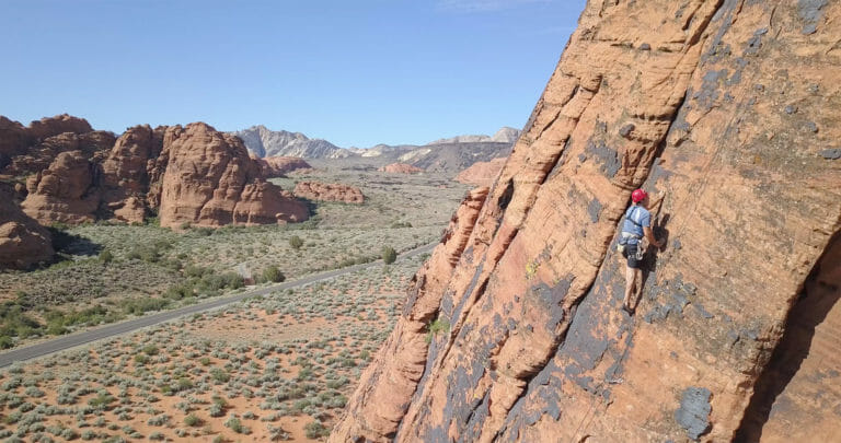 rock climber snow canyon
