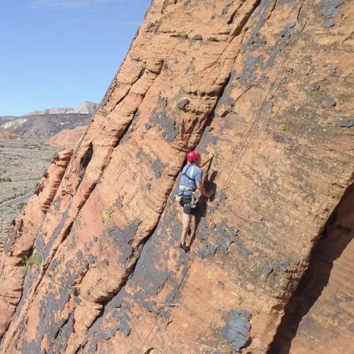 rock climber snow canyon