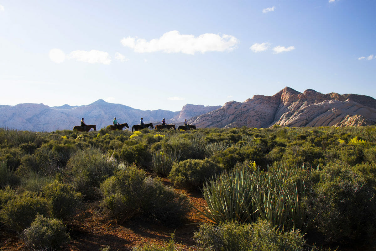 Horseback riding through Snow Canyon State Park