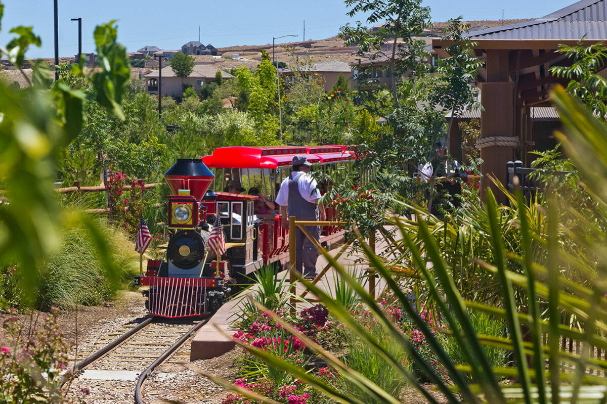 Kids on train ride at local park