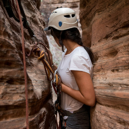 woman canyoneering