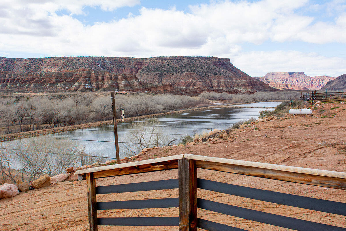 Mountain view from cabin porch